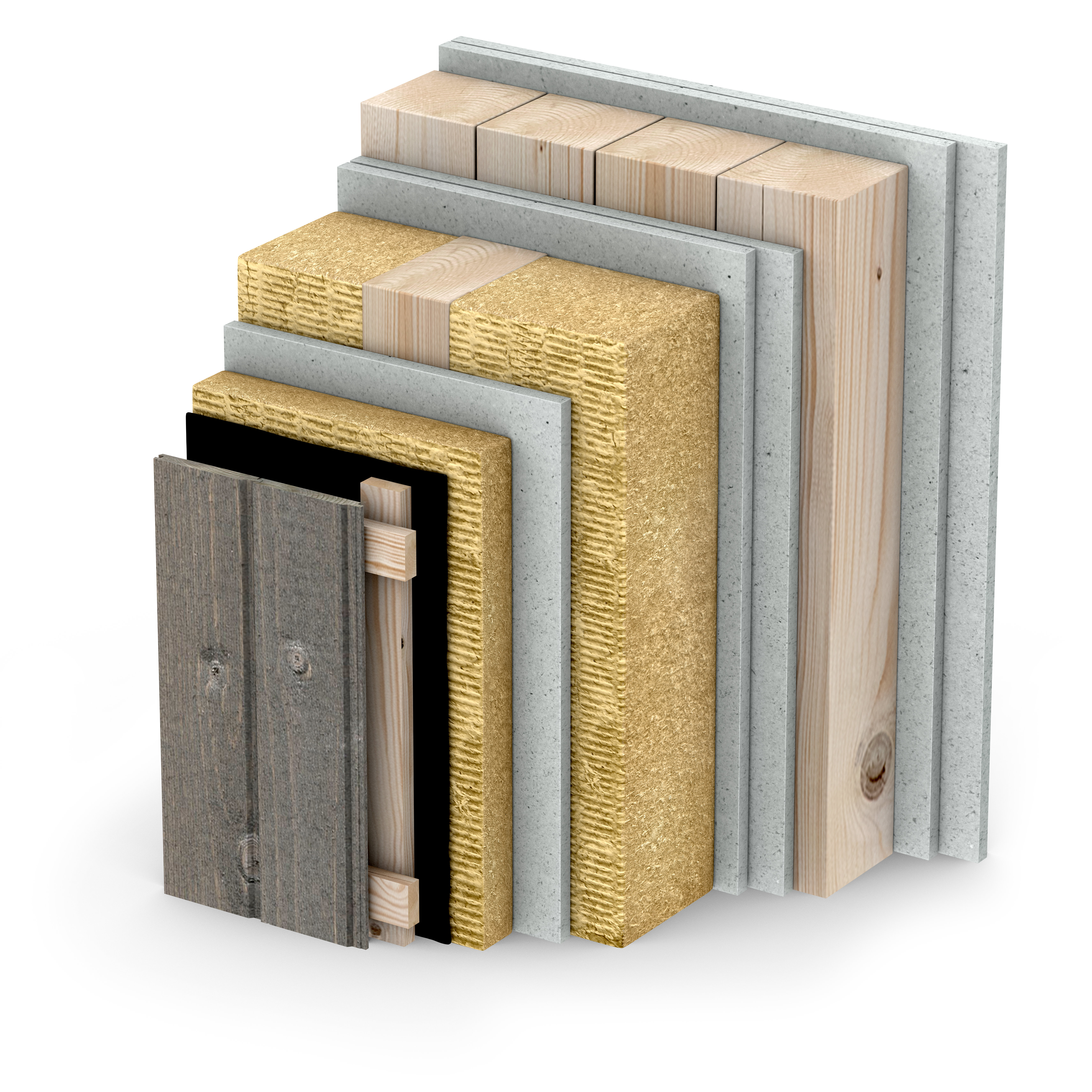 Außenwand mit Holzfassade